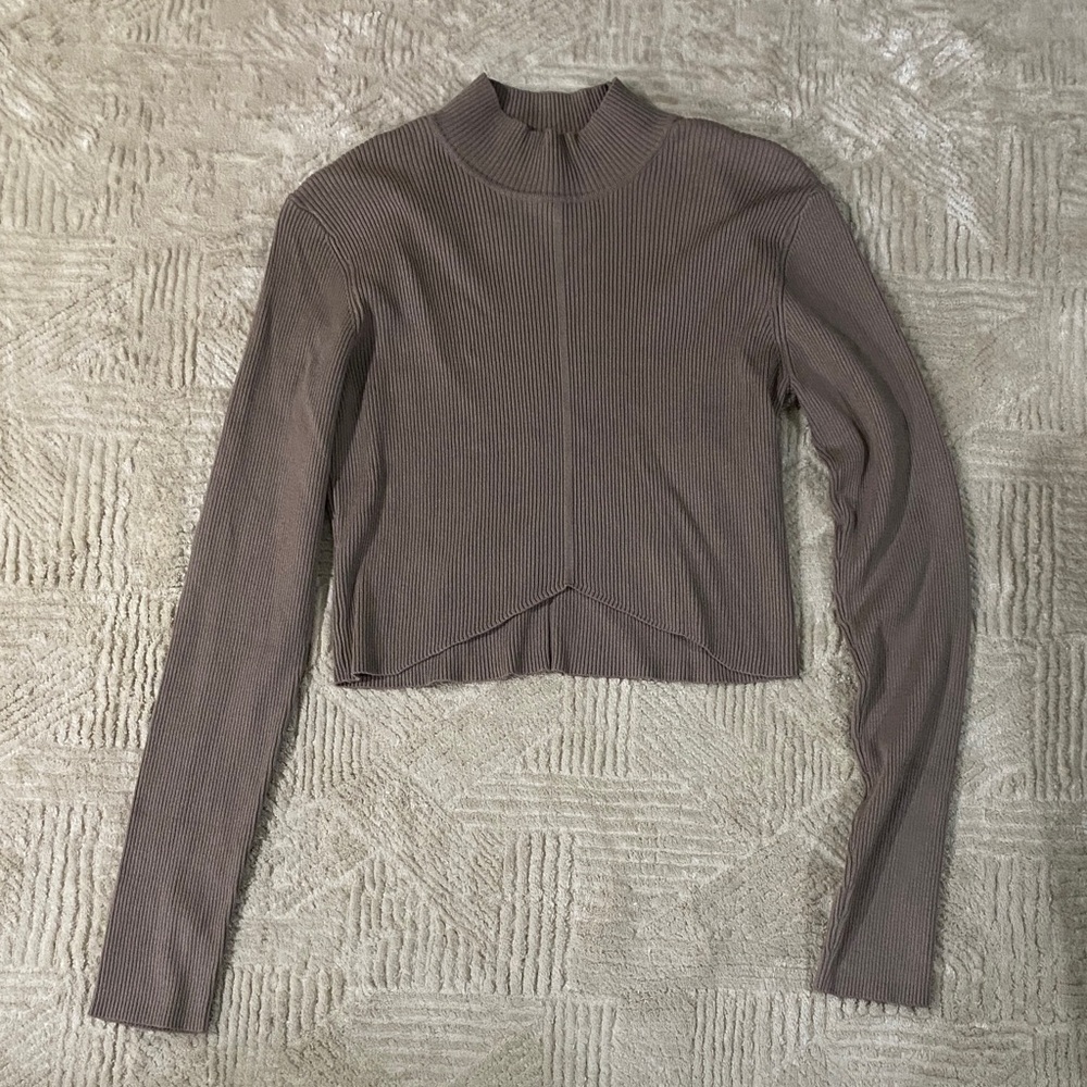 Garage Womens Grey Ribbed Crop Top